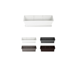 Jardinera De Diseño Con Plato – Jardinera Con Separador De Ambientes Para Interior Y Exterior Blanco 60 Cm