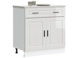 Vidaxl Armário Base Cozinha Porto Derivados Madeira Branco Brilhante