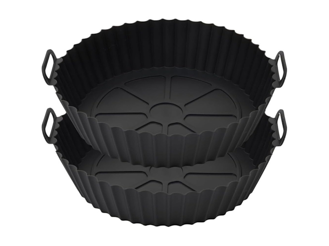 Conjunto De 2 Formas De Silicone Reutilizáveis Para Fritadeira A Ar, Para Cozinhar E Assar Com Limpeza Mais Simples