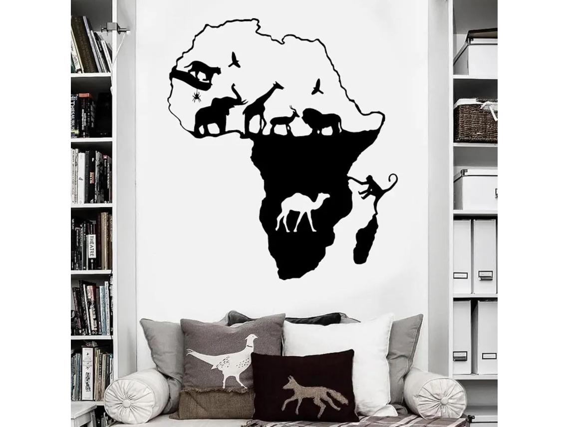Adesivos Muraux Carte Des Animaux, Autocolantes Para A Casa, Papel Pintado De Vinil Simples Para Salão E Quarto, Adesivos Muraux Decorativos.