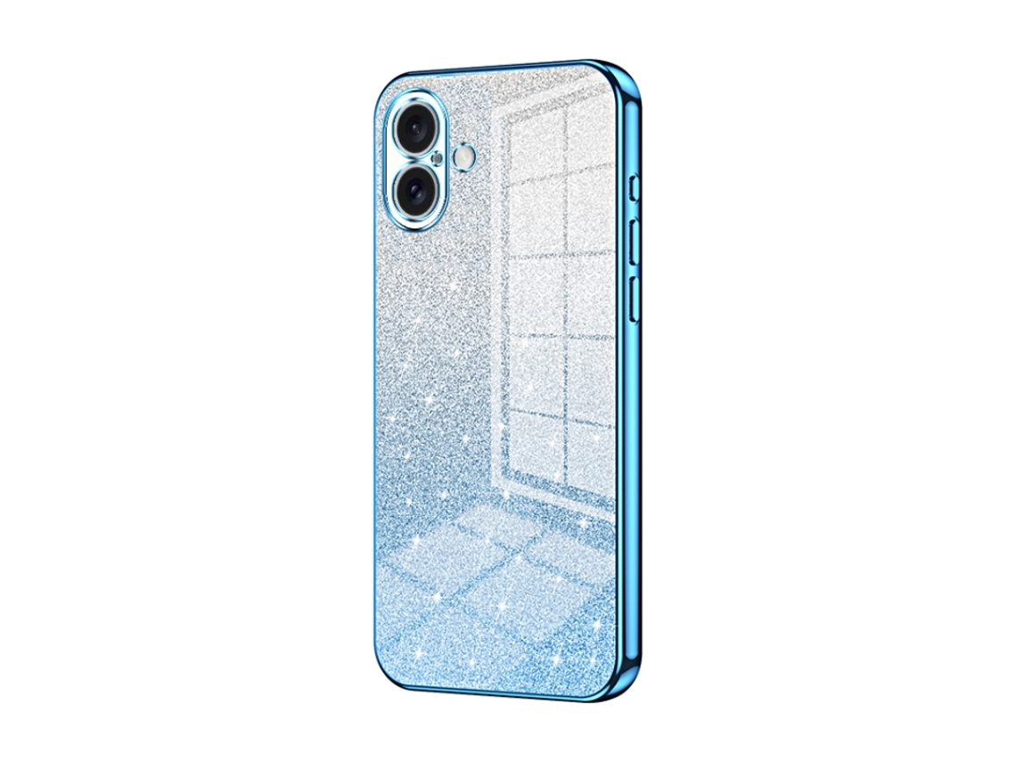 Capa Para Iphone 16 Plus - Glitter Degradê - Acabamento Eletroplaqueado
