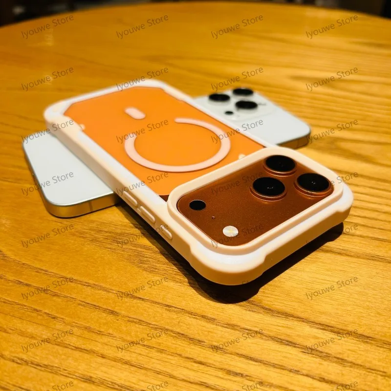 Capa Transparente Magnética Para Iphone 17 (rosa), Feita De Acrílico Resistente A Impactos.