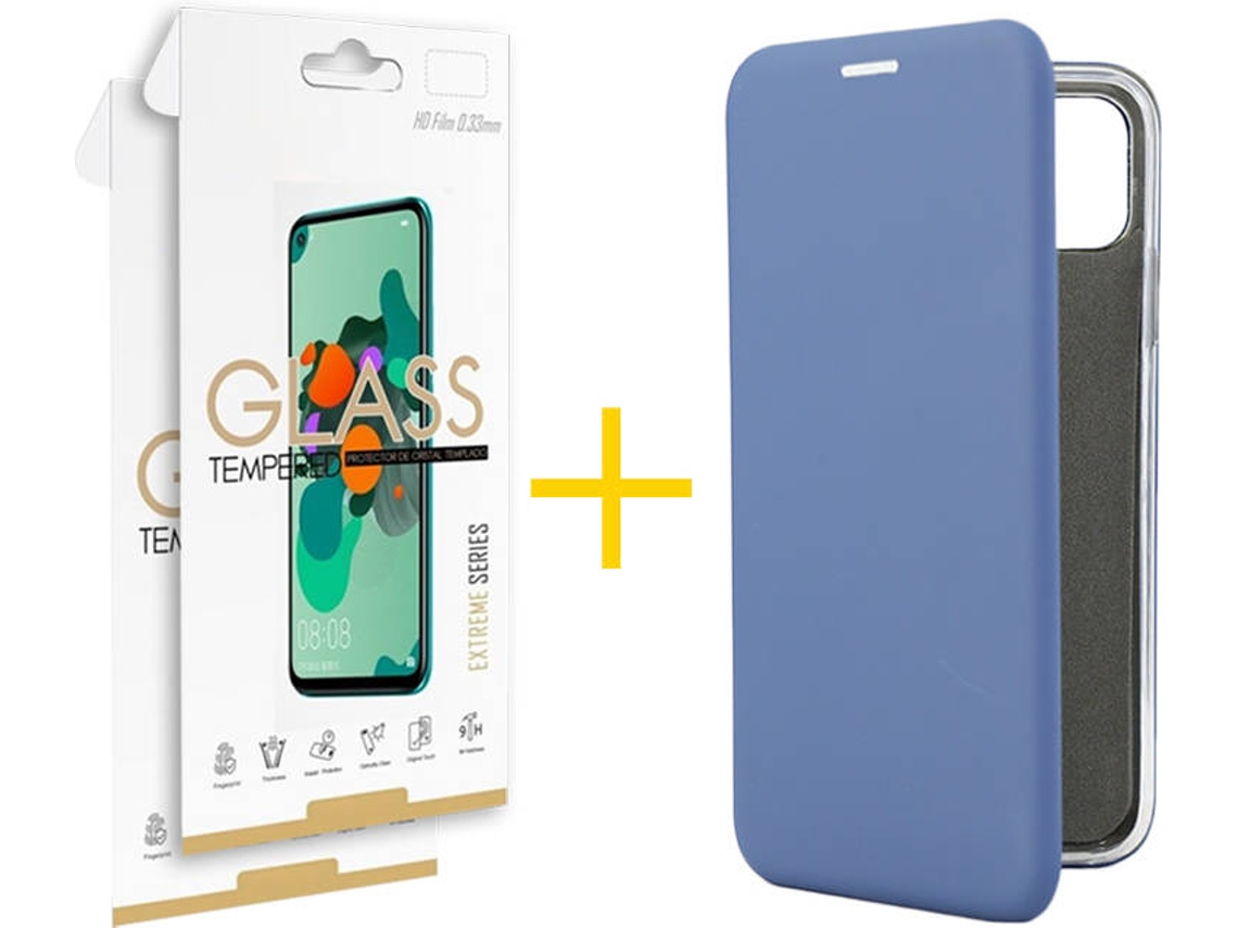 Capa e Película Apple iPhone 11 Pro Max SKYHE Flip Cover 0280 Azul