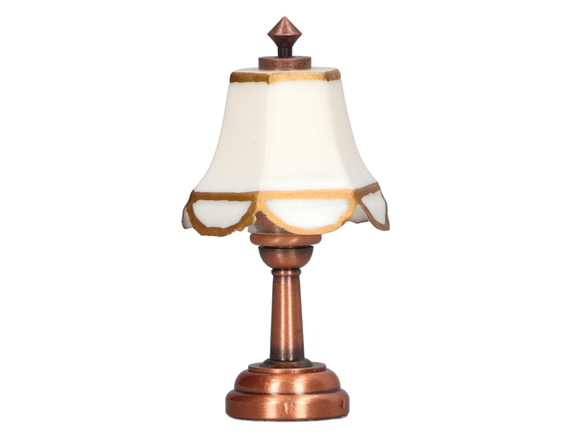 Mali lâmpada Miniatura 1/12 Casa de Bonecas com Bateria Led Metal Decoração 6cm