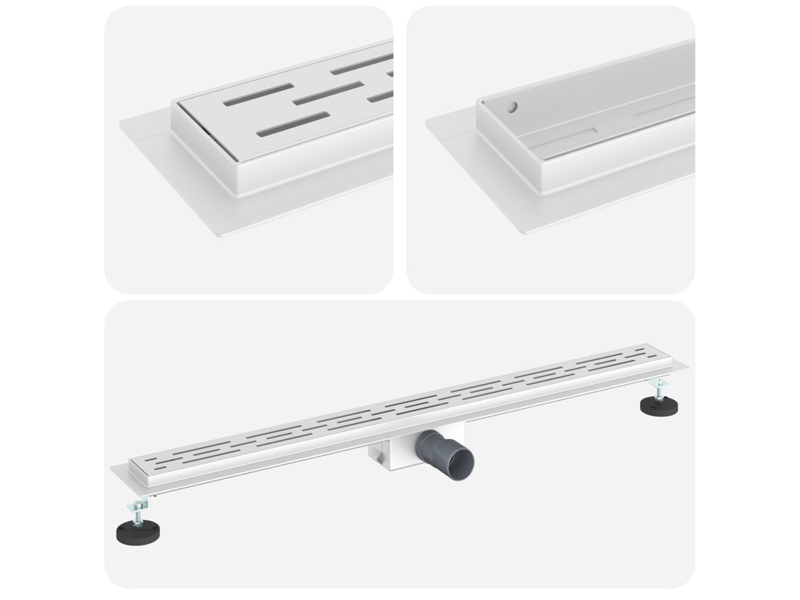 Maison Exclusive - Dreno De Chuveiro Com Design De Linha Prateado 100 Cm
