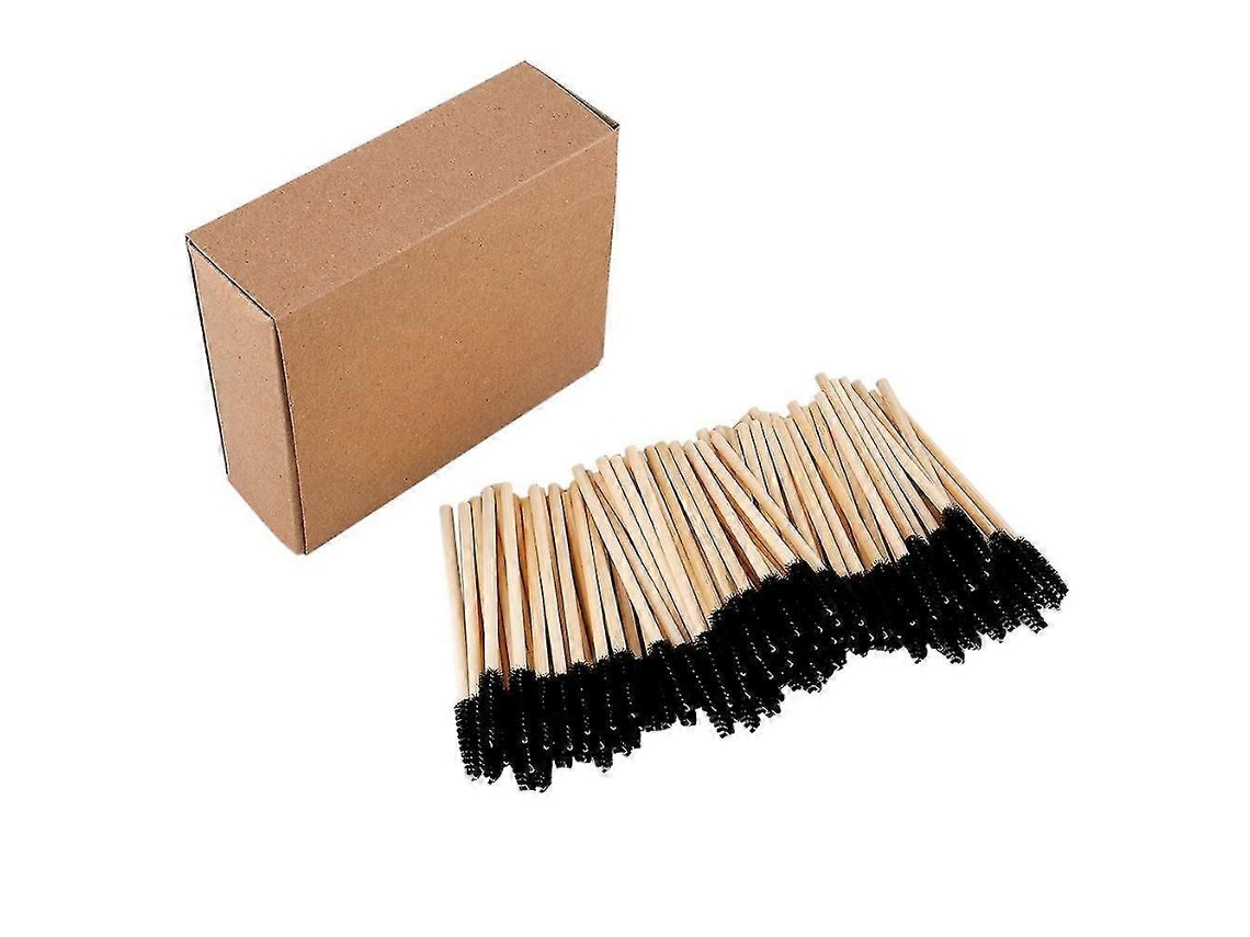 Conjunto De 100 Pincéis Descartáveis ​​para Cílios Com Cabo De Bambu. Hengjian