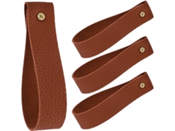 Conjunto De 4 Tiras Couro Para Pendurar Na Parede Com Parafusos, Ideais Para Varão De Toalha E Cortina Banheiro, Estilo