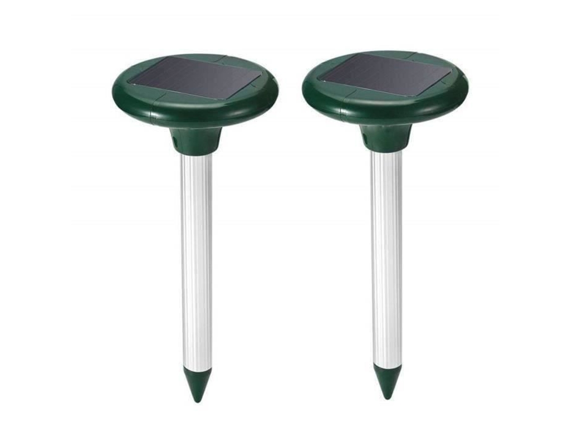 Repelente solar ultrassônico para toupeiras, embalagem de 2, repelente de cobra na água para toupeiras, camundongos, ratos e cobras.