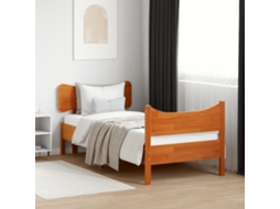 Vidaxl Cama Sem Colchão 100x200 Cm Pinho Maciço Castanho-mel