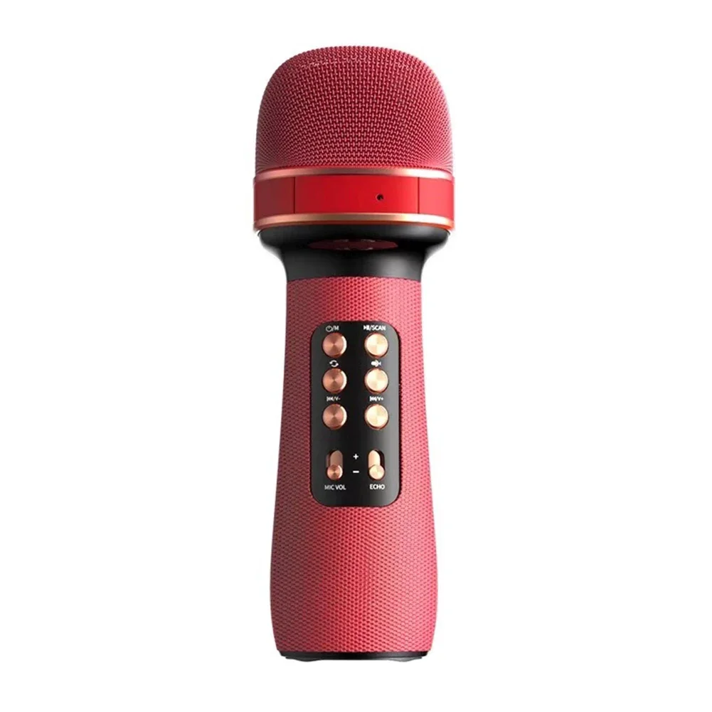 Microfone de Mão Sem Fio Compatível com Bluetooth para Cantar e Tocar Música MDUG (vermelho)