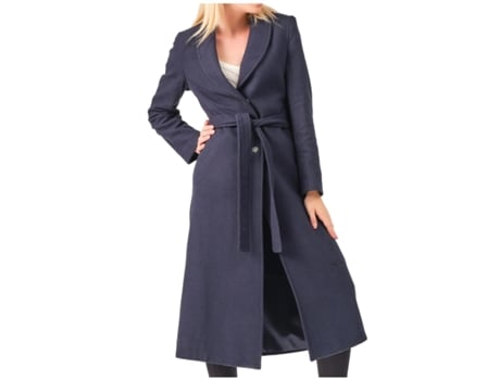 Casaco De Mulher Dewberry Clássico Comprido Poliéster Azul (xl)