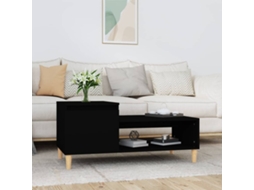 Vidaxl Mesa De Centro 100x50x45 Cm Derivados De Madeira Preto