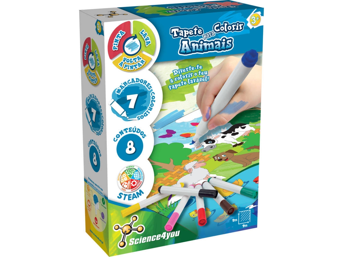 Tapete para Colorir SCIENCE4YOU Animais (Idade Mínima: 3 Anos)