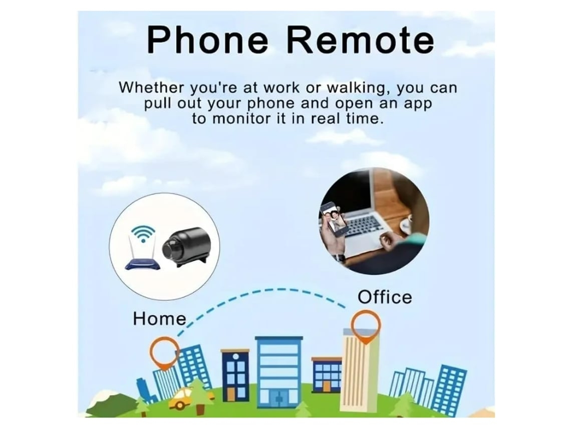 Câmera Escondida Home Spy Camera Wifi Mini Secret Monitor Remoto Room Nanny Cam Gravador De Vídeo Detecção Movimento Visão Noturna Preto Ushion
