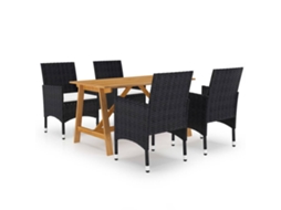 Dining Set, Dining Sets Vidaxl Preto Rattan / Vime (n/a)