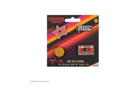 Conjunto de pins Stranger Things temporada 1 - 4 pins de liga de zinco