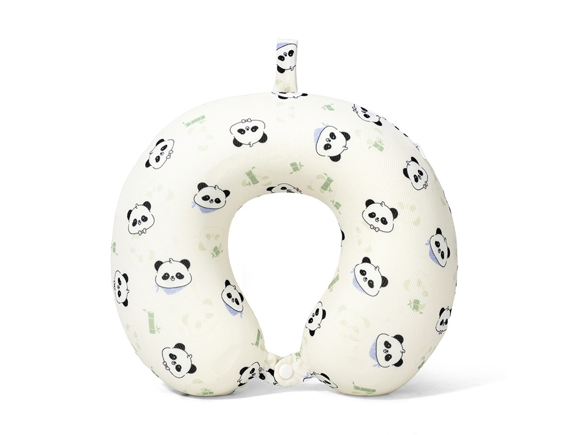 Pescoço portátil para verão, almofada em formato U, estampa panda YUNZII