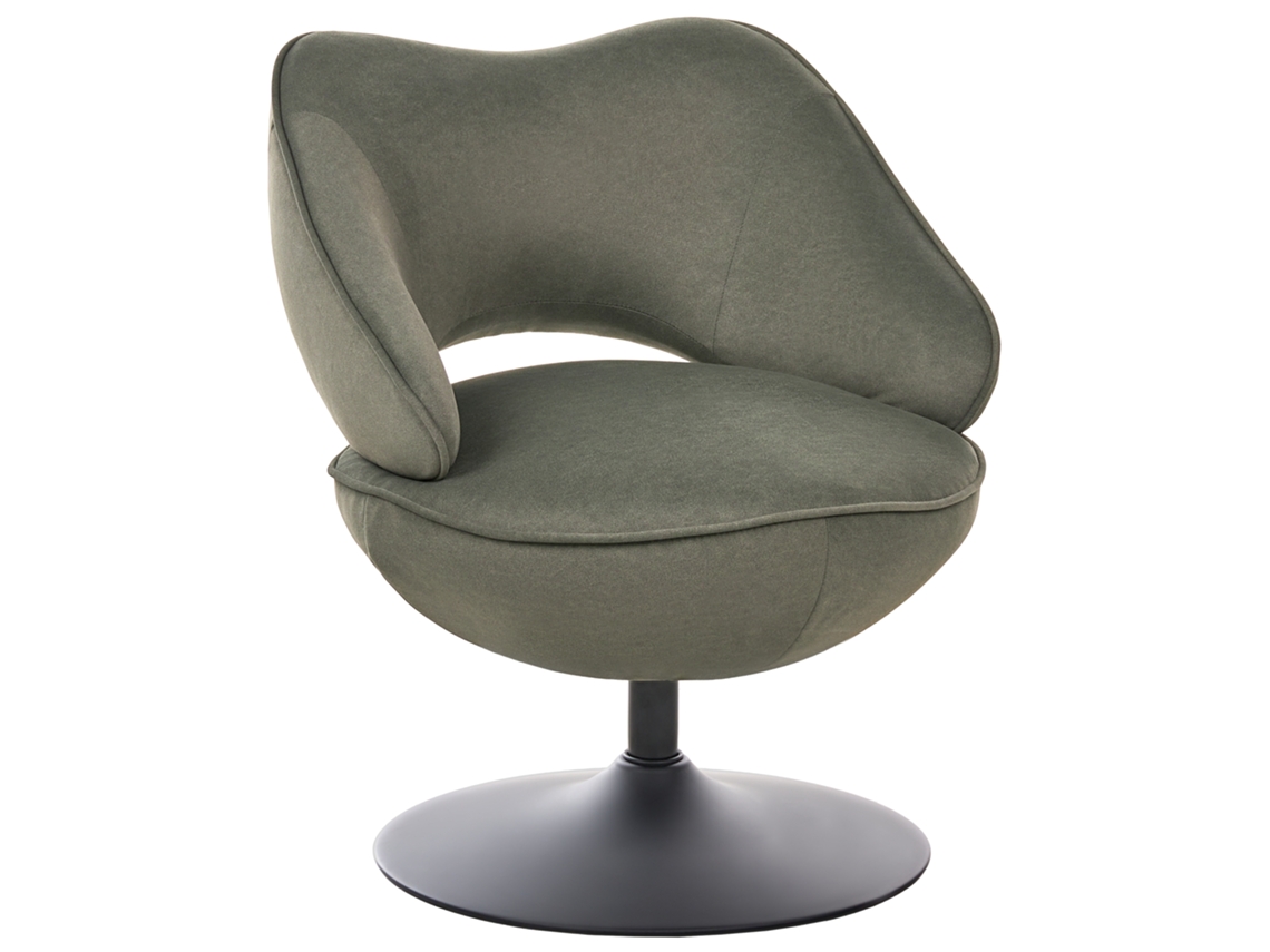 Poltrona Giratória Beliani Sandet De Veludo Verde Escuro 66x55x78