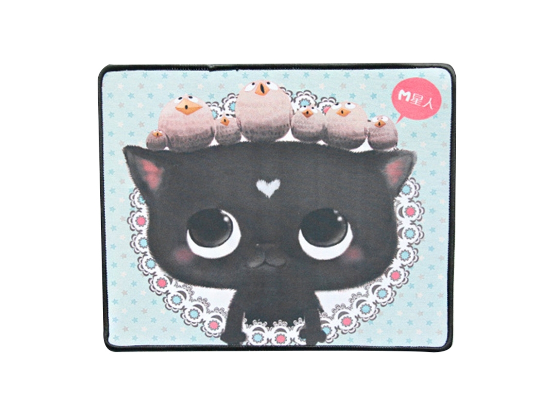 Mouse Pad Gamer Portátil Anti-deslizante Com Padrão De Desenho Animado 7542 Para Computador E Tablet - Gato Preto
