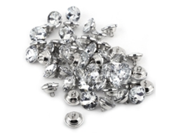 Botões de Cristal Rhinestone 20mm Prateado