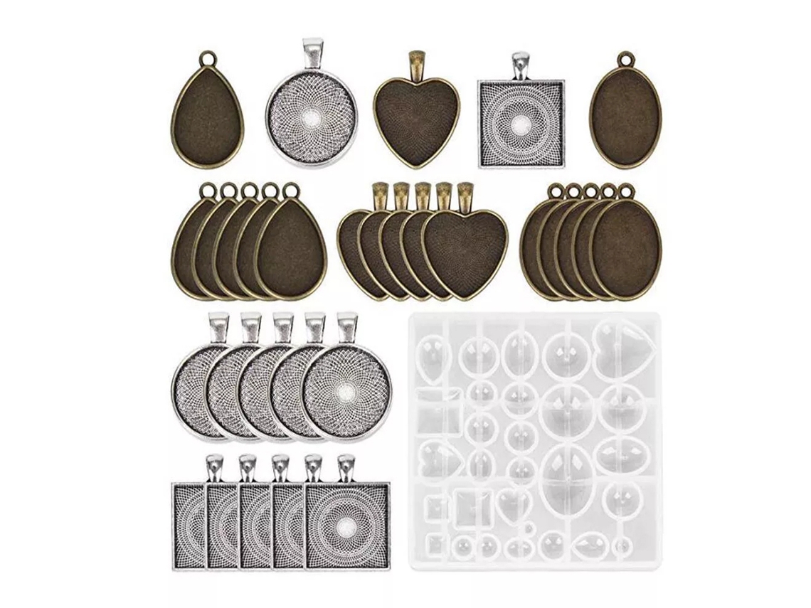 31 Peças De Moldes De Silicone Para Joias Diy, Kit De Moldes De Resina Para Criar Joias Artesanais