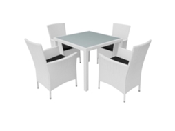 Garden Table And Chair, Garden Tables And Chairs Vidaxl Branco Rattan / Vime (mesa Com 90 Cm De Comprimento)
