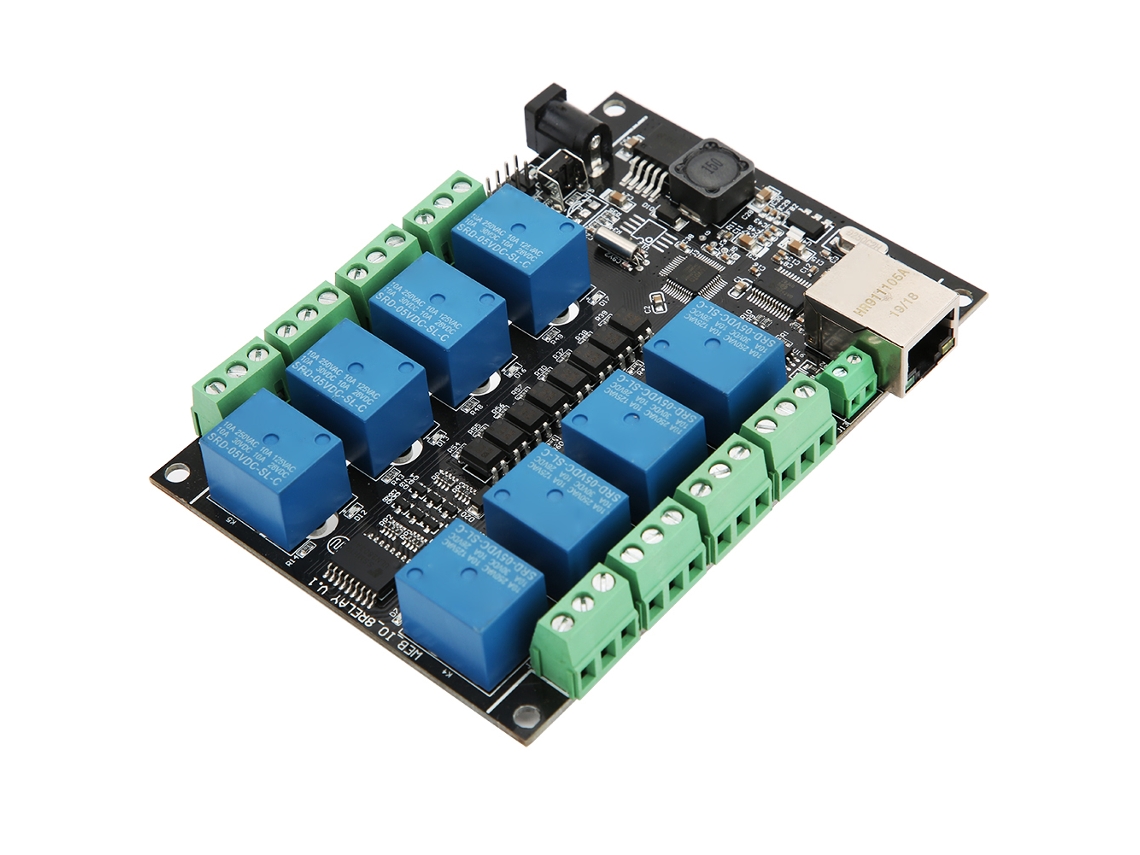 Módulo de Controle Plc Relé de Rede RJ45 8 Canais Industrial