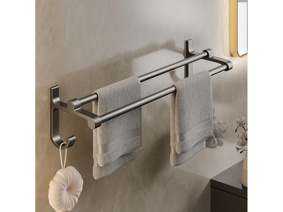 Suporte De Toalha Parede Para Banheiro, Suporte Duplo Para Toalhas Em Alumínio, Acessórios Para Banheiro 40cm 15, 7pol