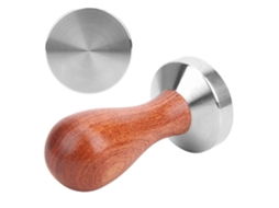 Compactador De Café Aço Inoxidável 51 Mm Com Cabo Madeira, Ferramenta Para Compactar Pó Utensílio Cozinha, Base Plana.