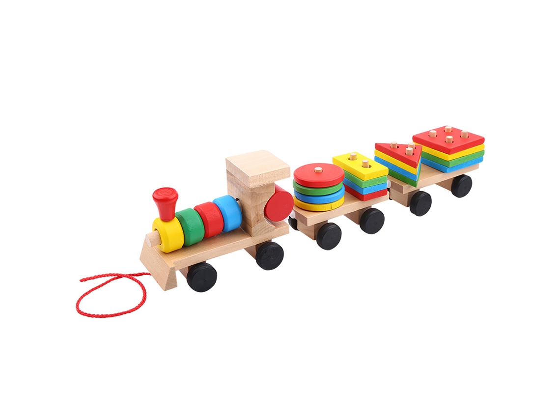Ats brinquedo Educatsivo de Madeira para Bebês e Crianças Trem Caminhão Blocos de Formas para Montar Desenvolvimento Precoce