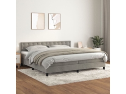 Vidaxl Cama Com Molas/colchão 200x200 Cm Veludo Cinzento-claro