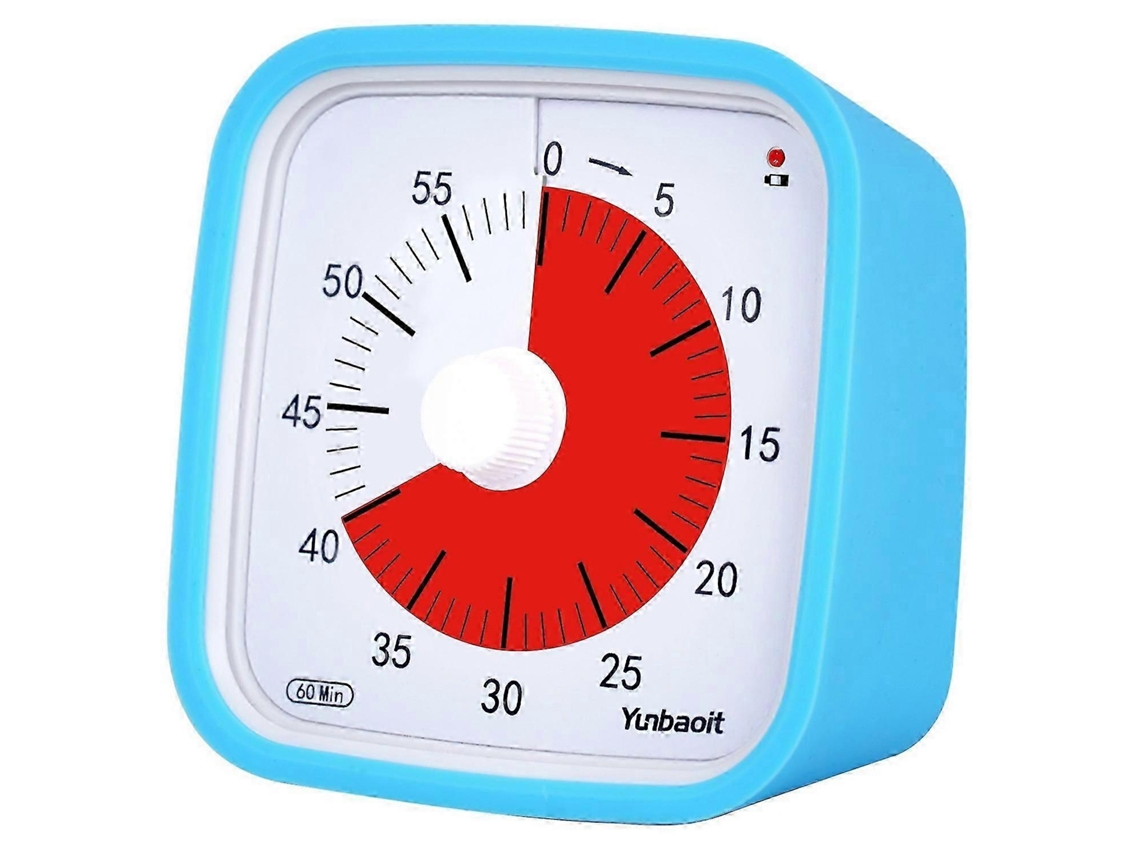 Yunbaoit Vt01 Visual Timer With Night Light 60 Minute Countdown Timer Silent Time Management Tool -multicolorblue Red