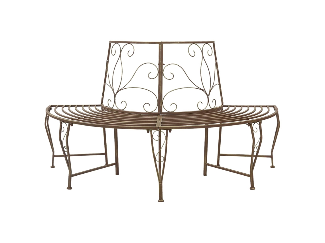Vidaxl Banco De Árvore 4-número De Lugares 160 X 80 X 89 Cm Aço