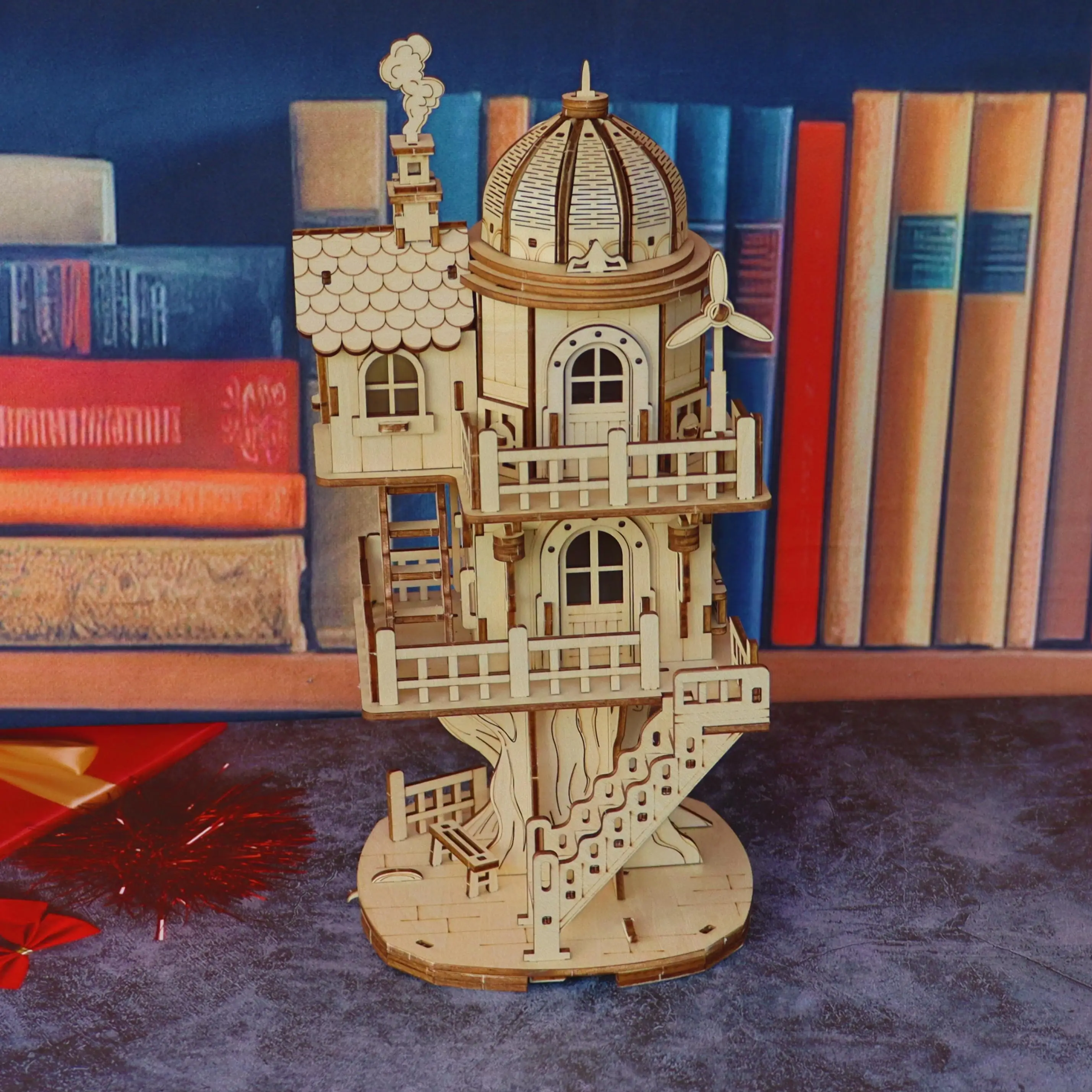 Modelo de Quebra cabeça 3d de Madeira, Modelo de Montagem Arquitetônica MDUG