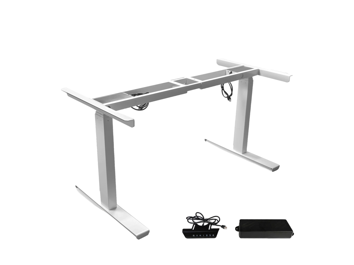 Estrutura De Mesa Ajustável Eletrônica, Faixa De Altura 23,4-49, Capacidade De Carga De Até 150kgs,três Seções Brancas