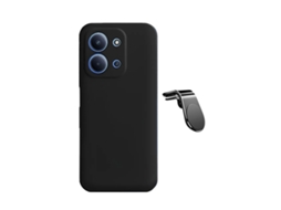 Kit Suporte De Carro Magnético L Capa Proteção Silicone Gift4me Para Xiaomi Poco C85 - Preto