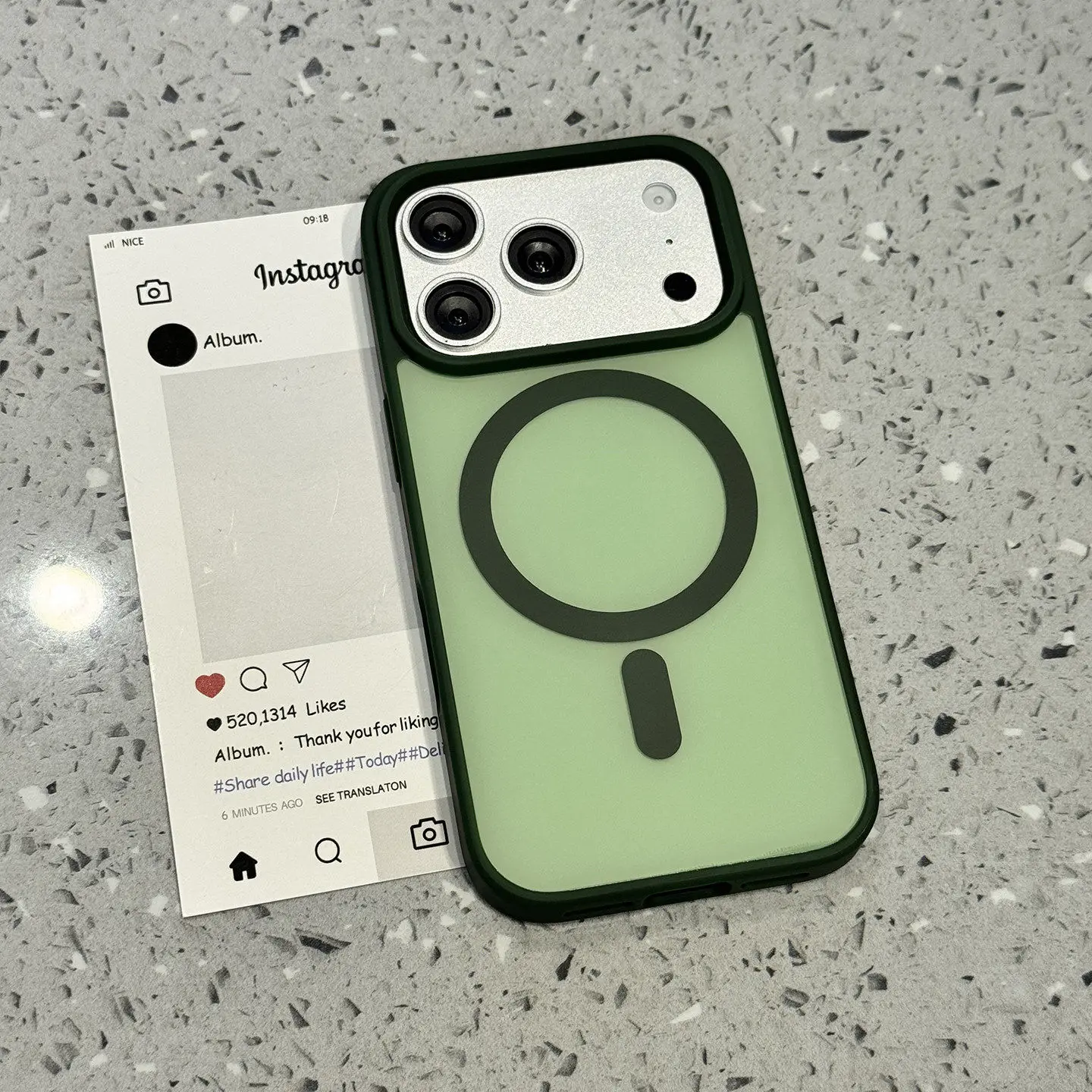 (iphone 17e Verde) Funda Protectora Híbrida Mate Con Marco Suave, Función Magnética, Funda Protectora