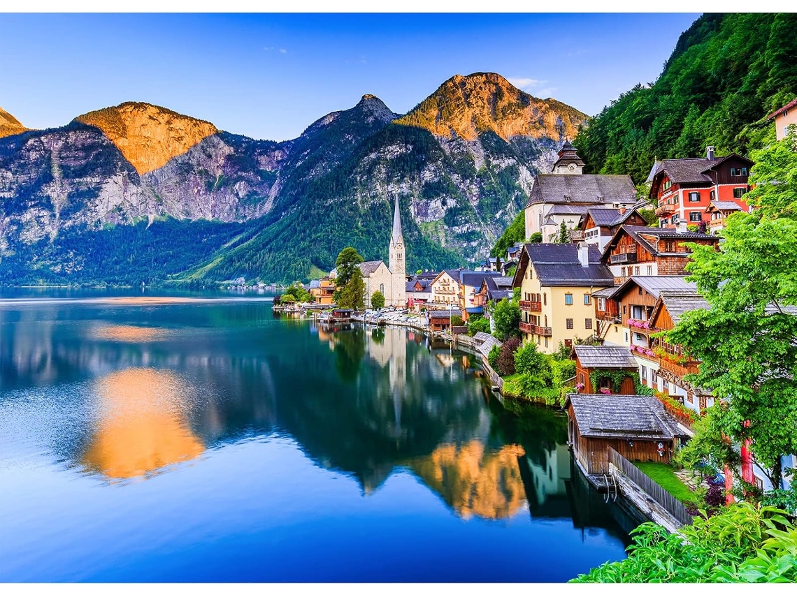 Quebra-cabeças Para Adultos Quebra-cabeças De 1000 Peças Para Adultos Jogo Desafiador (vila De Hallstatt (azul)