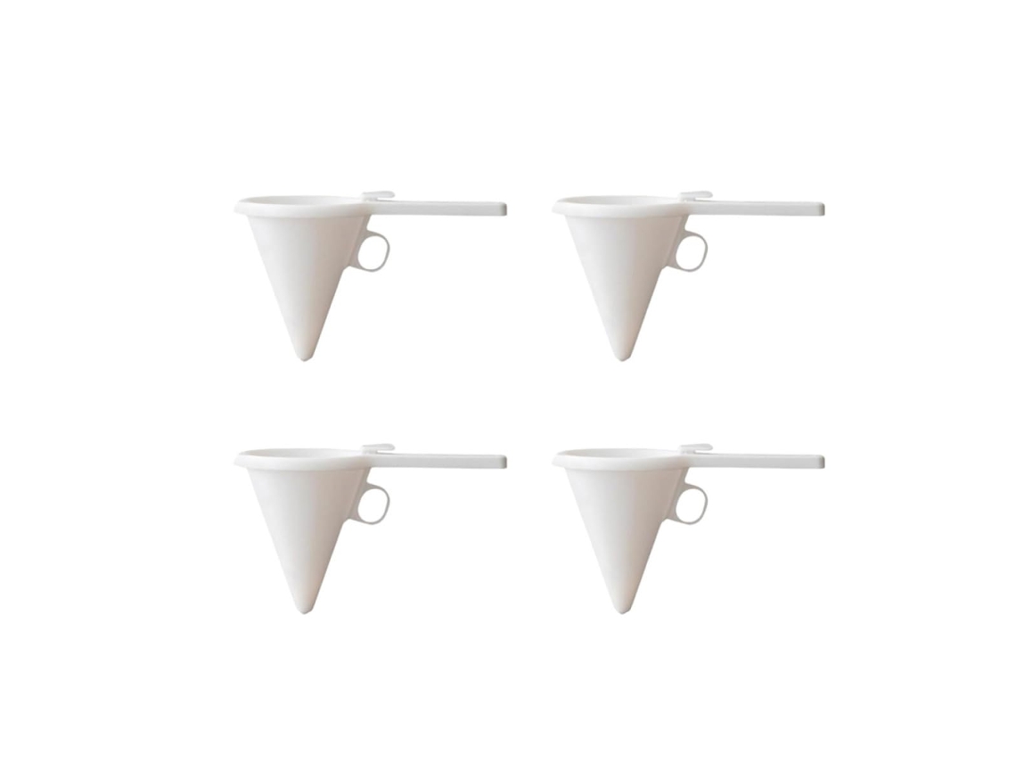 Funil Dosador De Creme E Glacê Didiseaon, Conjunto De 4 Peças, Plástico Branco, Para Confeitaria, Ideal Para Padarias E