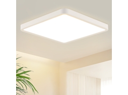 Nettlife Candeeiro De Teto Led Plano 23 Cm 3000 18 W Quarto Quadrado Led Branco Permanentemente Integrado, Para Sala, Quarto, Uso Doméstico