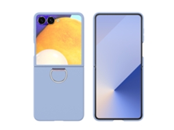 Capa Chrui Para Samsung Galaxy Z Flip7, Fina Com Anel De Metal (compatível, Azul Lavanda)