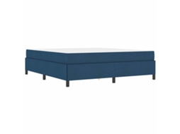 Conjunto 1 Cama Box Vidaxl Azul Tecido (180 X 200 Cm)