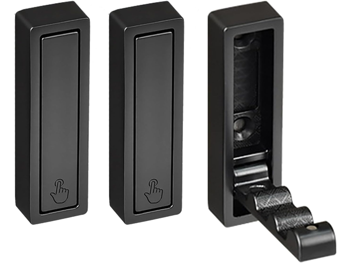 Conjunto De 3 Ganchos Metálicos Modernos Para Banheiro, Design Dobrável, Montagem Compacta Na Parede Com Instalação