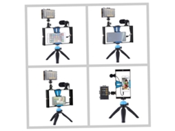 2026 kit de Gravação e Estúdio: Microfone, Tripé, Luz Led e Acessórios para Filmagem e Fotografia