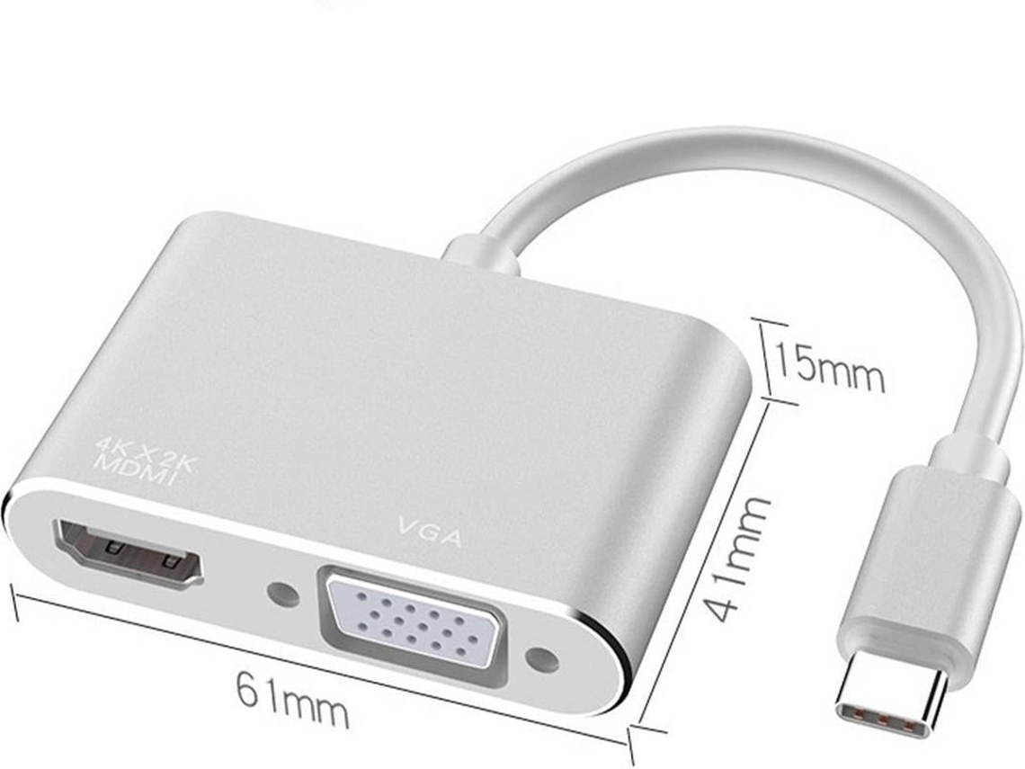 Docking Station Hw10001 Usb C Com Hdmi E Vga Para Dois Monitores