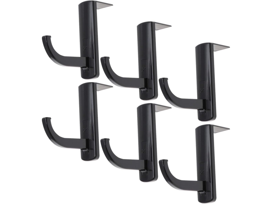 Ganchos Portáteis E Macios Para Fones De Ouvido, Conjunto De 6, Plástico Preto, Para Escritório E Estudo