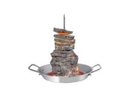 2026 pincho Vertical para Barbacoa Pastor, Espeto Vertical Brasileño Inoxidable com Picos Removíveis para Tacos Shawarma e Asados