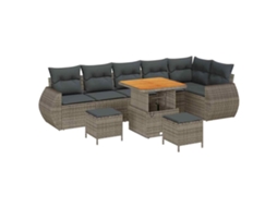Maison Exclusive - Conjunto De Sofá De Jardim Com Almofada 9 Pcs Cinzeto