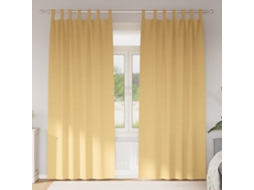 Vidaxl Cortinas Blackout Com Argolas 2 Pcs Bege 245 X 140 Cm Poliéster