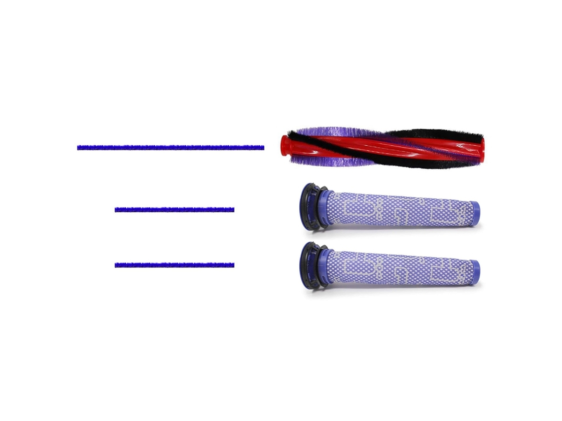 Escova principal do rolo do filtro ad-hepa para dyson v6 dc59 dc62 sv03 com 3 peças tiras de pelúcia macias para dyson v6 v7 v8 v10 v11